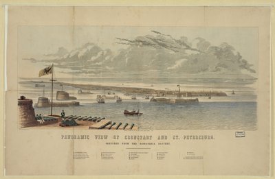 Vue panoramique de Kronstadt et Saint-Pétersbourg - Unbekannt