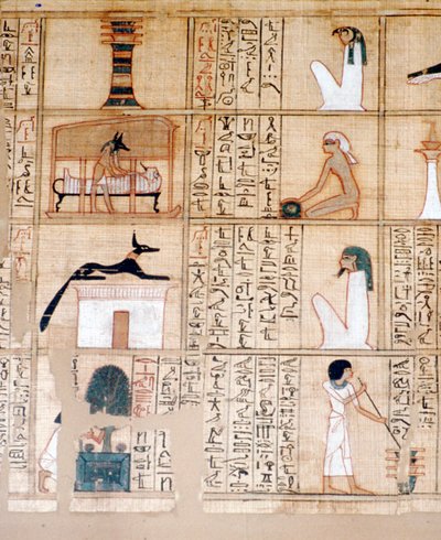 Papyrus, embaumement, Anubis, Égypte ancienne, Xe siècle av. J.-C. - Unbekannt