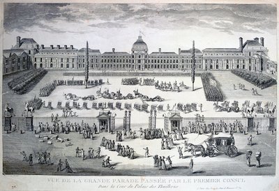 Parade des troupes lors de la grande parade, Palais des Tuileries, 19e siècle - Unbekannt
