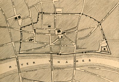Partie du Londres moderne, montrant l