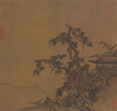 Pavillon sur la colline, dynastie Ming, 15e siècle - Unbekannt