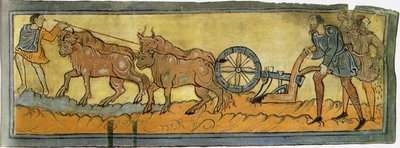 Paysans labourant Miniature du Cotton MS Tiberius, 11ème siècle - Unbekannt