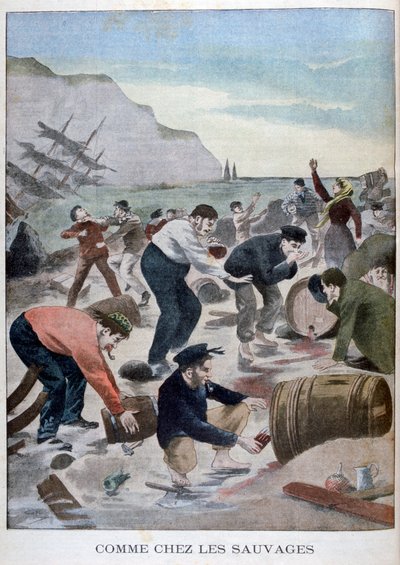Personnes récupérant des objets d