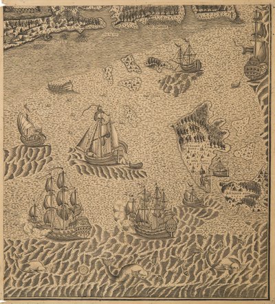 La flotte de Pierre le Grand dans la baie d