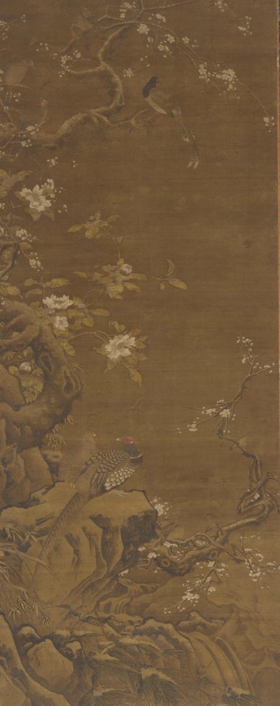 Faisans et fleurs de prunier enneigées, dynastie Ming ou Qing - Unbekannt