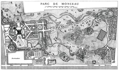 Plan du parc Monceau, Paris, 1778, 1885 - Unbekannt