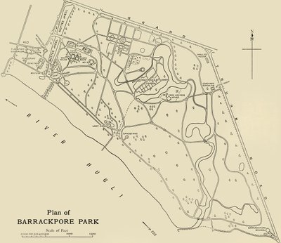 Plan du parc de Barrackpore, 1925 - Unbekannt