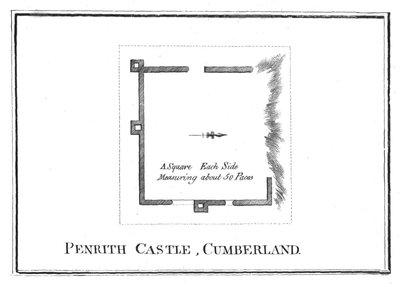 Plan du château de Penrith, Cumberland, fin du 18e siècle - Unbekannt