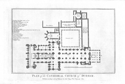 Plan de la cathédrale de Durham, fin du 18e siècle - Unbekannt