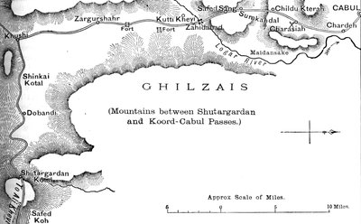 Plan de la route du col de Shutargardan à Kaboul, vers 1880 - Unbekannt