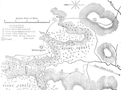 Plan du terrain où Cetewayo a été capturé, vers 1880 - Unbekannt