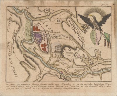 Plan du siège de la forteresse turque de Bender par l