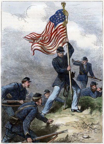 Plantation du drapeau de l