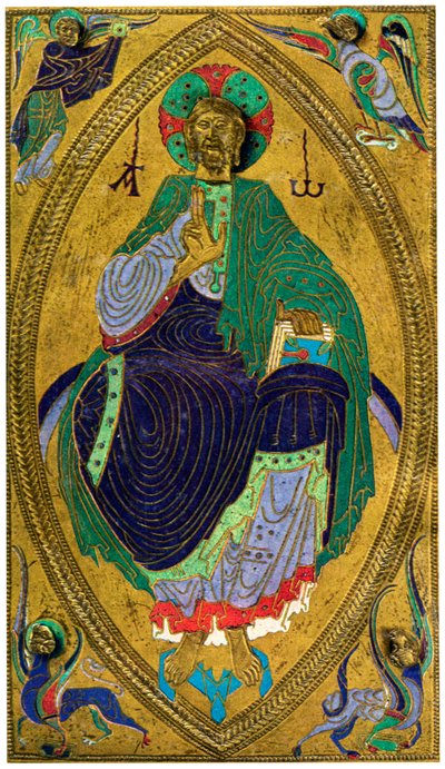 Plaque de reliure, émail champlevé sur cuivre, 12e siècle, 1931 - Unbekannt