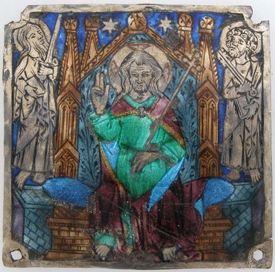 Plaque avec le Christ en majesté, catalan, 14ème siècle - Unbekannt