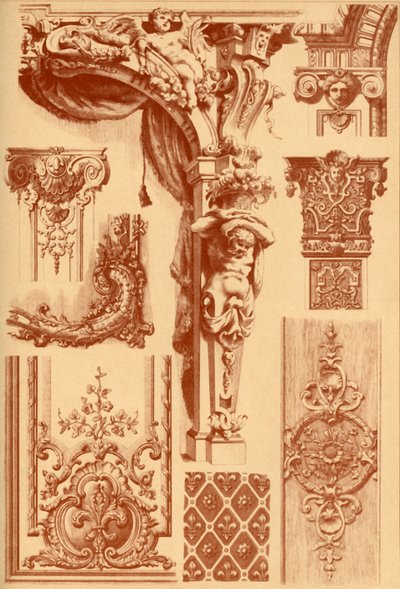 Ornements en plâtre, France, 17ème et 18ème siècles, 1898 - Unbekannt