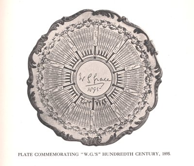 Assiette commémorant le centième siècle de WG Grace, 1895, 1912 - Unbekannt