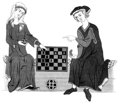 Jouer aux échecs, 13e siècle 1849 - Unbekannt