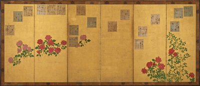 Papiers de poèmes et roses, période Edo, 1615-1868 - Unbekannt