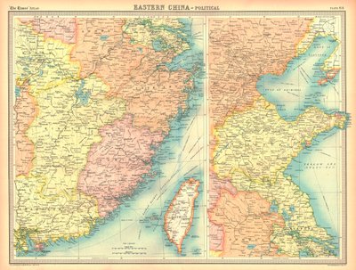 Carte politique de la Chine orientale - Unbekannt