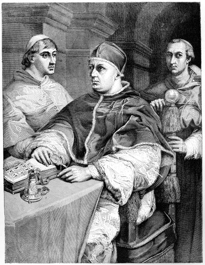 Pape Léon X, Giulio de Médicis le futur Pape Clément VII et le Cardinal de Rossi - Unbekannt