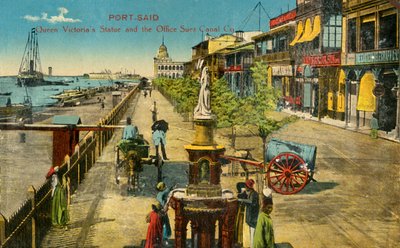 Port-Saïd - Statue de la reine Victoria et le bureau de la Compagnie du canal de Suez - Unbekannt
