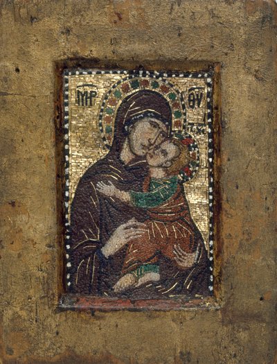 Icône portable avec la Vierge Eleousa, byzantine - Unbekannt