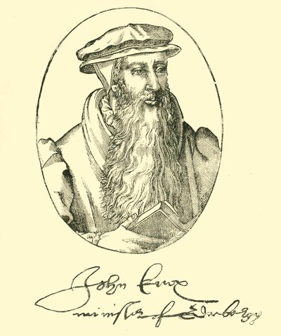 Portrait et autographe de John Knox, vers 1550-1560, 1890 - Unbekannt