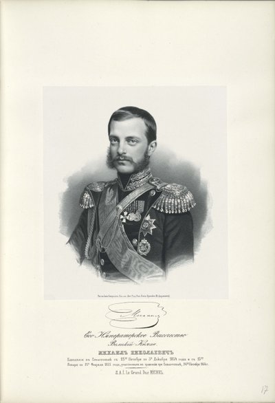 Portrait du Grand-Duc Michel Nikolaïevitch de Russie, 1832-1909, 1858 - Unbekannt
