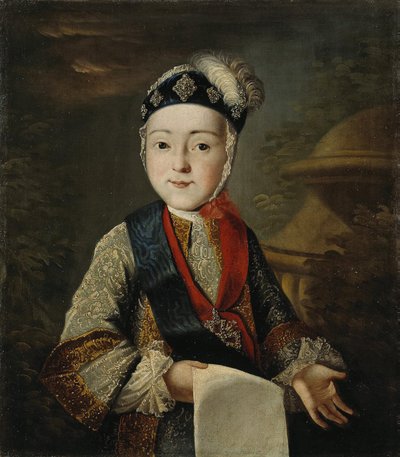 Portrait du Grand-Duc Pavel Petrovich 1754-1801 enfant, milieu du 18ème siècle - Unbekannt