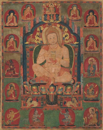 Portrait de Jnanatapa assisté de Lamas et Mahasiddhas, vers 1350 - Unbekannt