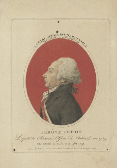 Portrait de Jérôme Pétion de Villeneuve 1756-1794, c. 1800 - Unbekannt