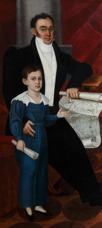Portrait de Konstantin Rogal-Levitsky avec son fils Philipp - Unbekannt