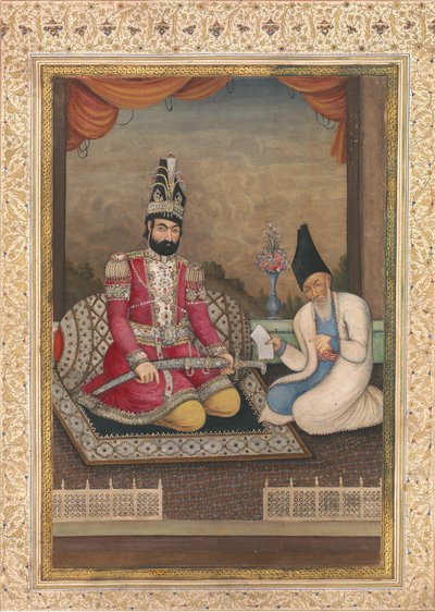 Portrait de Muhammad Shah Qajar et de son vizir Haj Mirza Aghasi - Unbekannt