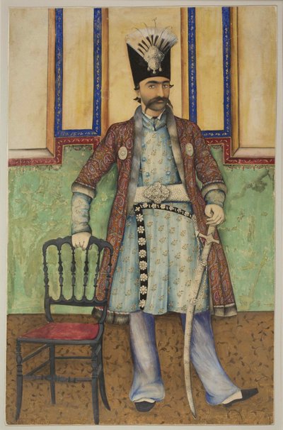 Portrait de Nasser al-Din Shah Qajar 1831-1896, Shahanshah de Perse, vers 1855 - Unbekannt