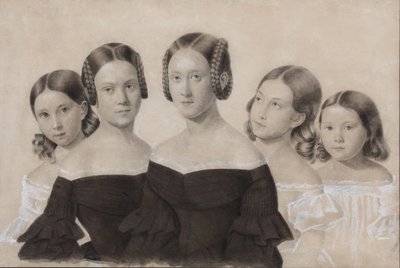Portrait des Sœurs Yelisaveta, Maria, Praskovya, Alexandra et Anna Dyakov, fin des années 1830 - Unbekannt