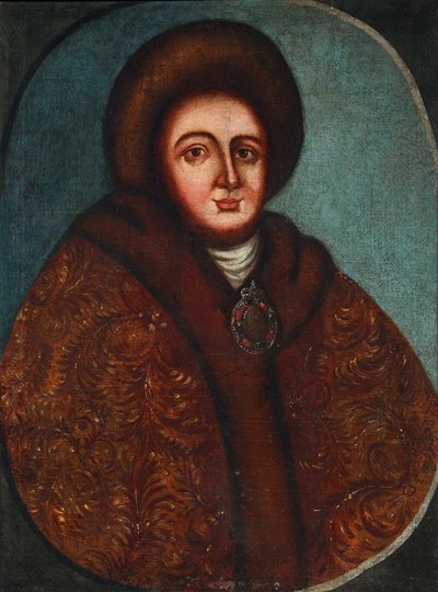 Portrait de la tsarine Evdokiya Feodorovna Lopukhina 1669-1731, épouse du tsar Pierre Ier de Russie - Unbekannt