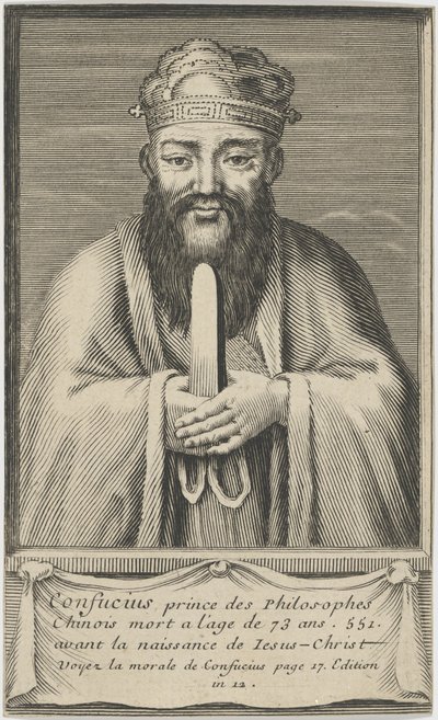 Portrait du penseur et philosophe social chinois Confucius, entre 1745 et 1755 - Unbekannt