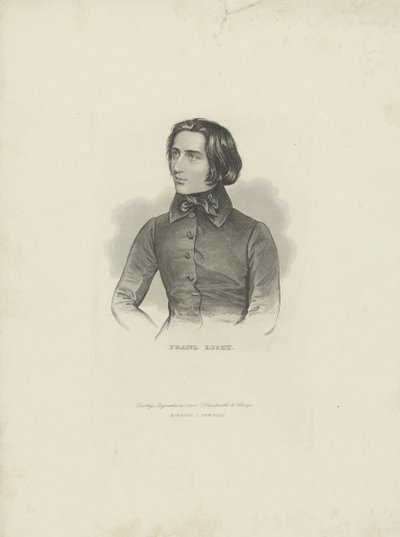 Portrait du compositeur Franz Liszt, 1840-1850 - Unbekannt