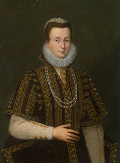 Portrait de dame avec col blanc - Unbekannt