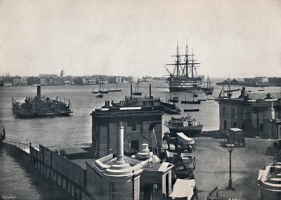 Portsmouth - Vue générale du port, montrant le navire de guerre de Nelson, Le Victory, 1895 - Unbekannt