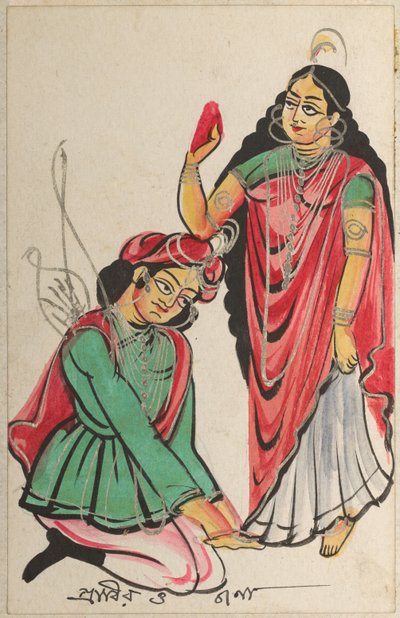 Pravira agenouillé aux pieds de Jana, 1800s - Unbekannt