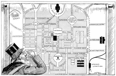 Le président Kruger regardant un plan de la nouvelle Pretoria, 1900 - Unbekannt