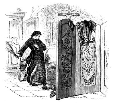 Prêtre fouettant un pénitent avec un bouleau, vers 1876 - Unbekannt