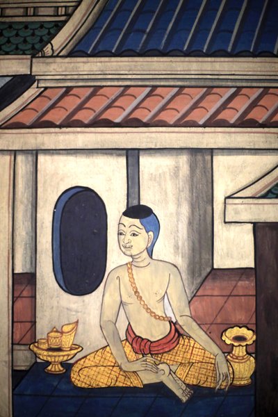 Prince Rama, détail de la fresque murale représentant le Ramakian, Wat Pho, Bangkok, Thaïlande - Unbekannt