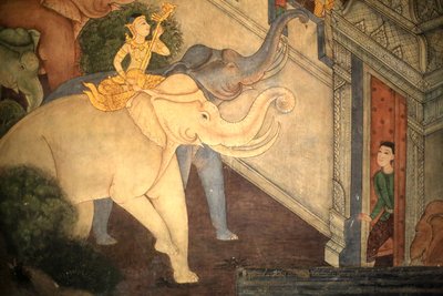 Prince Rama, détail de la fresque murale représentant le Ramakian, Wat Pho, Bangkok, Thaïlande - Unbekannt
