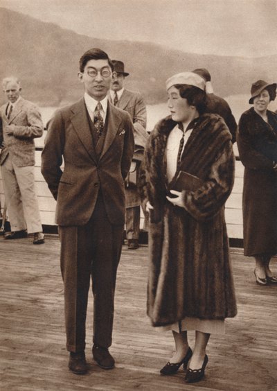 Le prince et la princesse Chichibu arrivant sur le Queen Mary, 12 avril 1937 - Unbekannt