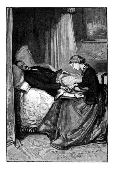 La princesse Alice lisant à son père, le prince Albert, vers 1850 - Unbekannt