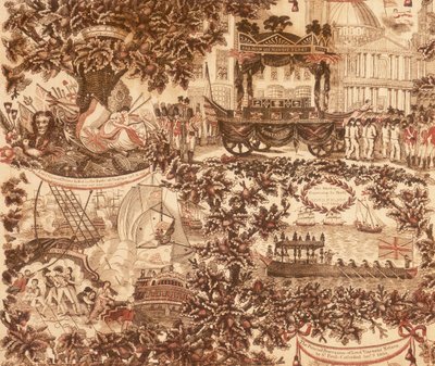Panneau de lin imprimé représentant le cortège funèbre de Lord Viscount Nelson - Unbekannt