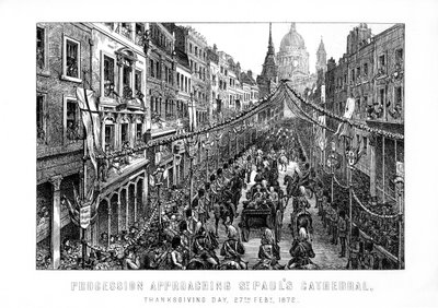 Procession approchant la cathédrale Saint-Paul, Jour de l